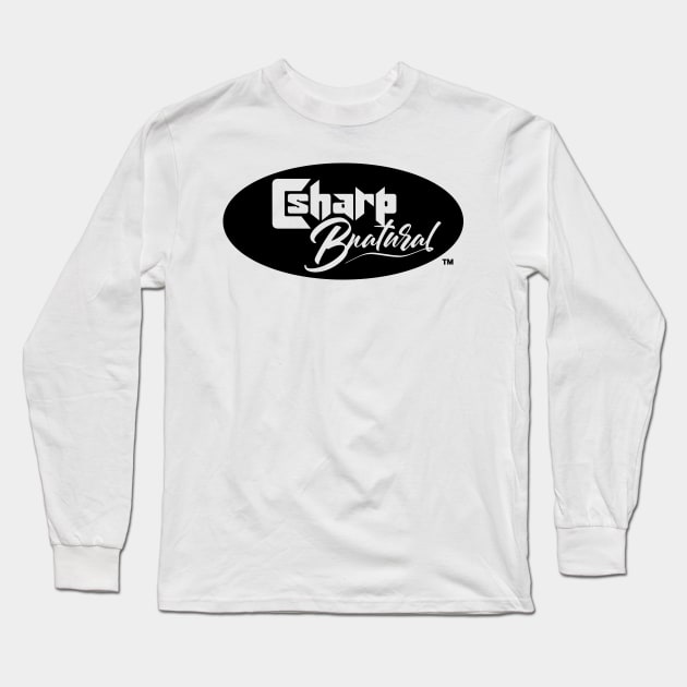 C sharp B natural Oval Black Logo Long Sleeve T-Shirt by C sharp B natural